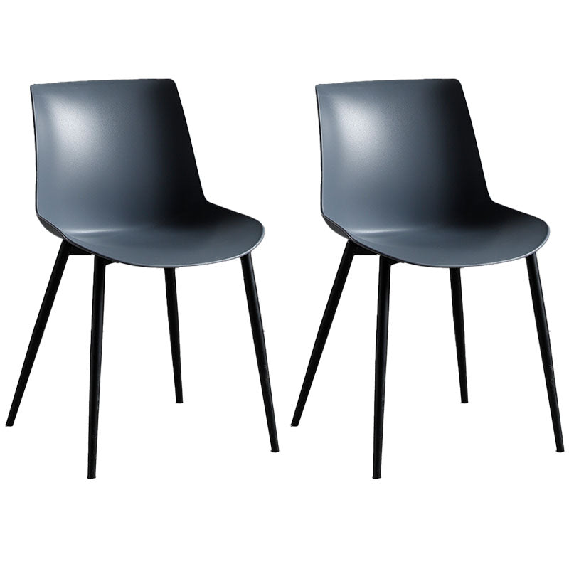 Contemporary Style Dining Chairs Dining Armless Side Chair with Metal Legs Dark Gray 2 Piece Set Clearhalo ' kitchen&dining_furn' 'Dining Chairs' 'Dining Tables & Seating' 'dining_chair' 'furn' 'furn_dining_chair' 'Furniture' 'furniture_dining_chair' 'Kitchen & Dining Furniture' 'kitchen' 4557875
