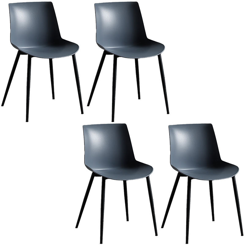 Contemporary Style Dining Chairs Dining Armless Side Chair with Metal Legs Dark Gray 4 Piece Set Clearhalo ' kitchen&dining_furn' 'Dining Chairs' 'Dining Tables & Seating' 'dining_chair' 'furn' 'furn_dining_chair' 'Furniture' 'furniture_dining_chair' 'Kitchen & Dining Furniture' 'kitchen' 4557876