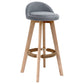 Scandinavia Bar-stool Wooden Legs Round Seat Bar Stool for Kitchen Grey 1 Piece Clearhalo 'Bar Furniture' 'Bar Stools' 'bar_stools' 'furn' 'furn_bar_stools' 'furniture_bar_stools' 'Kitchen & Dining Furniture' 'kitchen&dining_furn' 'kitchen' 'kitchen_furn' Furniture' 4558629