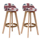 Scandinavia Bar-stool Wooden Legs Round Seat Bar Stool for Kitchen Floral 2 Piece Set Clearhalo 'Bar Furniture' 'Bar Stools' 'bar_stools' 'furn' 'furn_bar_stools' 'furniture_bar_stools' 'Kitchen & Dining Furniture' 'kitchen&dining_furn' 'kitchen' 'kitchen_furn' Furniture' 4558636