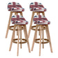 Scandinavia Bar-stool Wooden Legs Round Seat Bar Stool for Kitchen Floral 4 Piece Set Clearhalo 'Bar Furniture' 'Bar Stools' 'bar_stools' 'furn' 'furn_bar_stools' 'furniture_bar_stools' 'Kitchen & Dining Furniture' 'kitchen&dining_furn' 'kitchen' 'kitchen_furn' Furniture' 4558638