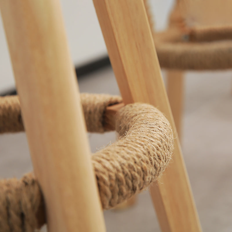 Scandinavia Bar-stool Wooden Legs Round Seat Bar Stool for Kitchen Clearhalo 'Bar Furniture' 'Bar Stools' 'bar_stools' 'furn' 'furn_bar_stools' 'furniture_bar_stools' 'Kitchen & Dining Furniture' 'kitchen&dining_furn' 'kitchen' 'kitchen_furn' Furniture' 4558645