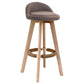 Scandinavia Bar-stool Wooden Legs Round Seat Bar Stool for Kitchen Brown 1 Piece Clearhalo 'Bar Furniture' 'Bar Stools' 'bar_stools' 'furn' 'furn_bar_stools' 'furniture_bar_stools' 'Kitchen & Dining Furniture' 'kitchen&dining_furn' 'kitchen' 'kitchen_furn' Furniture' 4558646