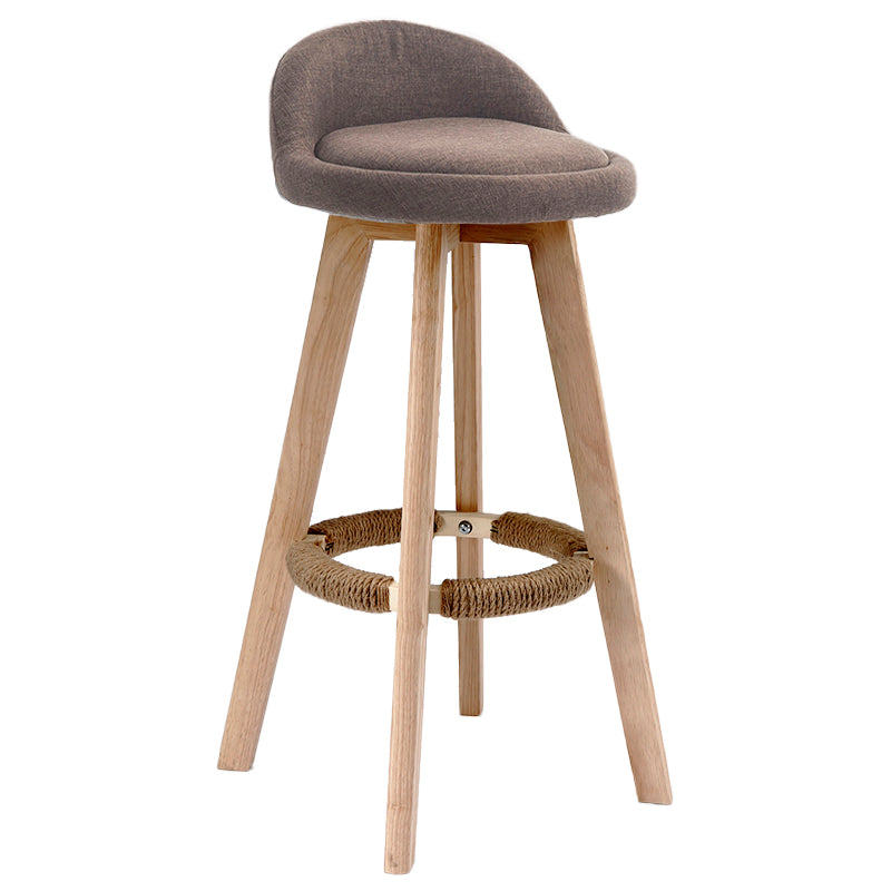 Scandinavia Bar-stool Wooden Legs Round Seat Bar Stool for Kitchen Brown 1 Piece Clearhalo 'Bar Furniture' 'Bar Stools' 'bar_stools' 'furn' 'furn_bar_stools' 'furniture_bar_stools' 'Kitchen & Dining Furniture' 'kitchen&dining_furn' 'kitchen' 'kitchen_furn' Furniture' 4558646