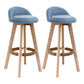 Scandinavia Bar-stool Wooden Legs Round Seat Bar Stool for Kitchen Blue 2 Piece Set Clearhalo 'Bar Furniture' 'Bar Stools' 'bar_stools' 'furn' 'furn_bar_stools' 'furniture_bar_stools' 'Kitchen & Dining Furniture' 'kitchen&dining_furn' 'kitchen' 'kitchen_furn' Furniture' 4558650