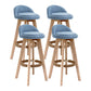 Scandinavia Bar-stool Wooden Legs Round Seat Bar Stool for Kitchen Blue 4 Piece Set Clearhalo 'Bar Furniture' 'Bar Stools' 'bar_stools' 'furn' 'furn_bar_stools' 'furniture_bar_stools' 'Kitchen & Dining Furniture' 'kitchen&dining_furn' 'kitchen' 'kitchen_furn' Furniture' 4558651