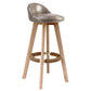 Scandinavia Bar-stool Wooden Legs Round Seat Bar Stool for Kitchen Smoke Gray 1 Piece Clearhalo 'Bar Furniture' 'Bar Stools' 'bar_stools' 'furn' 'furn_bar_stools' 'furniture_bar_stools' 'Kitchen & Dining Furniture' 'kitchen&dining_furn' 'kitchen' 'kitchen_furn' Furniture' 4558652