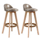 Scandinavia Bar-stool Wooden Legs Round Seat Bar Stool for Kitchen Smoke Gray 2 Piece Set Clearhalo 'Bar Furniture' 'Bar Stools' 'bar_stools' 'furn' 'furn_bar_stools' 'furniture_bar_stools' 'Kitchen & Dining Furniture' 'kitchen&dining_furn' 'kitchen' 'kitchen_furn' Furniture' 4558653