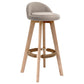 Scandinavia Bar-stool Wooden Legs Round Seat Bar Stool for Kitchen Khaki 1 Piece Clearhalo 'Bar Furniture' 'Bar Stools' 'bar_stools' 'furn' 'furn_bar_stools' 'furniture_bar_stools' 'Kitchen & Dining Furniture' 'kitchen&dining_furn' 'kitchen' 'kitchen_furn' Furniture' 4558655