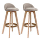 Scandinavia Bar-stool Wooden Legs Round Seat Bar Stool for Kitchen Khaki 2 Piece Set Clearhalo 'Bar Furniture' 'Bar Stools' 'bar_stools' 'furn' 'furn_bar_stools' 'furniture_bar_stools' 'Kitchen & Dining Furniture' 'kitchen&dining_furn' 'kitchen' 'kitchen_furn' Furniture' 4558656