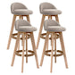Scandinavia Bar-stool Wooden Legs Round Seat Bar Stool for Kitchen Khaki 4 Piece Set Clearhalo 'Bar Furniture' 'Bar Stools' 'bar_stools' 'furn' 'furn_bar_stools' 'furniture_bar_stools' 'Kitchen & Dining Furniture' 'kitchen&dining_furn' 'kitchen' 'kitchen_furn' Furniture' 4558657