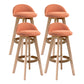 Scandinavia Bar-stool Wooden Legs Round Seat Bar Stool for Kitchen Orange 4 Piece Set Clearhalo 'Bar Furniture' 'Bar Stools' 'bar_stools' 'furn' 'furn_bar_stools' 'furniture_bar_stools' 'Kitchen & Dining Furniture' 'kitchen&dining_furn' 'kitchen' 'kitchen_furn' Furniture' 4558660