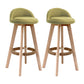 Scandinavia Bar-stool Wooden Legs Round Seat Bar Stool for Kitchen Green 2 Piece Set Clearhalo 'Bar Furniture' 'Bar Stools' 'bar_stools' 'furn' 'furn_bar_stools' 'furniture_bar_stools' 'Kitchen & Dining Furniture' 'kitchen&dining_furn' 'kitchen' 'kitchen_furn' Furniture' 4558662
