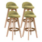 Scandinavia Bar-stool Wooden Legs Round Seat Bar Stool for Kitchen Green 4 Piece Set Clearhalo 'Bar Furniture' 'Bar Stools' 'bar_stools' 'furn' 'furn_bar_stools' 'furniture_bar_stools' 'Kitchen & Dining Furniture' 'kitchen&dining_furn' 'kitchen' 'kitchen_furn' Furniture' 4558663