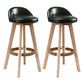 Scandinavia Bar-stool Wooden Legs Round Seat Bar Stool for Kitchen Blackish Green 2 Piece Set Clearhalo 'Bar Furniture' 'Bar Stools' 'bar_stools' 'furn' 'furn_bar_stools' 'furniture_bar_stools' 'Kitchen & Dining Furniture' 'kitchen&dining_furn' 'kitchen' 'kitchen_furn' Furniture' 4558665