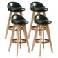 Scandinavia Bar-stool Wooden Legs Round Seat Bar Stool for Kitchen Blackish Green 4 Piece Set Clearhalo 'Bar Furniture' 'Bar Stools' 'bar_stools' 'furn' 'furn_bar_stools' 'furniture_bar_stools' 'Kitchen & Dining Furniture' 'kitchen&dining_furn' 'kitchen' 'kitchen_furn' Furniture' 4558666