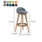 Scandinavia Bar-stool Wooden Legs Round Seat Bar Stool for Kitchen Clearhalo 'Bar Furniture' 'Bar Stools' 'bar_stools' 'furn' 'furn_bar_stools' 'furniture_bar_stools' 'Kitchen & Dining Furniture' 'kitchen&dining_furn' 'kitchen' 'kitchen_furn' Furniture' 4558667