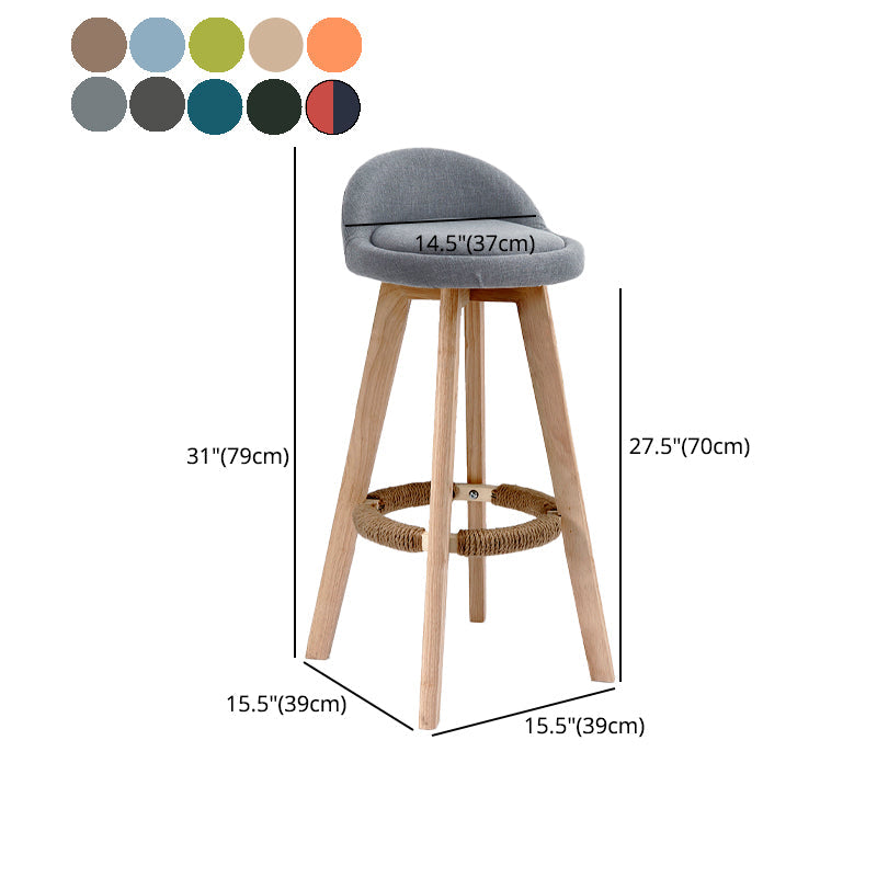 Scandinavia Bar-stool Wooden Legs Round Seat Bar Stool for Kitchen Clearhalo 'Bar Furniture' 'Bar Stools' 'bar_stools' 'furn' 'furn_bar_stools' 'furniture_bar_stools' 'Kitchen & Dining Furniture' 'kitchen&dining_furn' 'kitchen' 'kitchen_furn' Furniture' 4558667