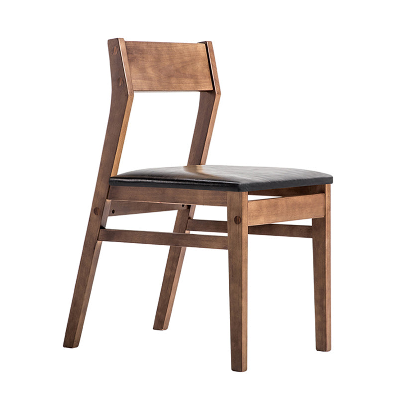 Contemporary Dining Chairs Kitchen Dining Armless Side Chair with Wooden Legs Walnut Faux Leather 1 Piece Clearhalo ' kitchen&dining_furn' 'Dining Chairs' 'Dining Tables & Seating' 'dining_chair' 'furn' 'furn_dining_chair' 'Furniture' 'furniture_dining_chair' 'Kitchen & Dining Furniture' 'kitchen' 4558715