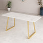 Marble Sled Base Dining Collection Industrial Style Dining Table for Home Gray-Gold Without Chairs Clearhalo ' dining_table' 'Dining Tables & Seating' 'Dining Tables' 'furn' 'furn_dining_table' 'Furniture' 'furniture_dining_table' 'Kitchen & Dining Furniture' 'kitchen&dining_furn' 'kitchen' 'kitchen_dining_table' 4558721