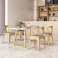 Marble Sled Base Dining Collection Industrial Style Dining Table for Home Gray-Gold 55.1"L x 27.6"W x 29.5"H Without Chairs Clearhalo ' dining_table' 'Dining Tables & Seating' 'Dining Tables' 'furn' 'furn_dining_table' 'Furniture' 'furniture_dining_table' 'Kitchen & Dining Furniture' 'kitchen&dining_furn' 'kitchen' 'kitchen_dining_table' 4558723