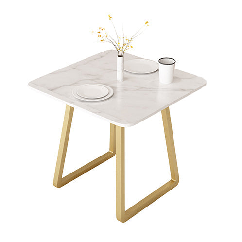 Marble Sled Base Dining Collection Industrial Style Dining Table for Home Gray-Gold Without Chairs Clearhalo ' dining_table' 'Dining Tables & Seating' 'Dining Tables' 'furn' 'furn_dining_table' 'Furniture' 'furniture_dining_table' 'Kitchen & Dining Furniture' 'kitchen&dining_furn' 'kitchen' 'kitchen_dining_table' 4558725