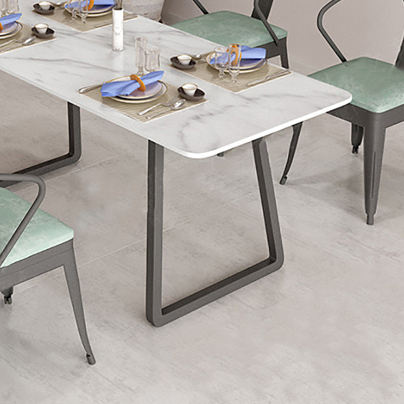 Marble Sled Base Dining Collection Industrial Style Dining Table for Home Clearhalo ' dining_table' 'Dining Tables & Seating' 'Dining Tables' 'furn' 'furn_dining_table' 'Furniture' 'furniture_dining_table' 'Kitchen & Dining Furniture' 'kitchen&dining_furn' 'kitchen' 'kitchen_dining_table' 4558726