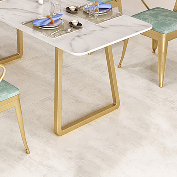 Marble Sled Base Dining Collection Industrial Style Dining Table for Home Clearhalo ' dining_table' 'Dining Tables & Seating' 'Dining Tables' 'furn' 'furn_dining_table' 'Furniture' 'furniture_dining_table' 'Kitchen & Dining Furniture' 'kitchen&dining_furn' 'kitchen' 'kitchen_dining_table' 4558727