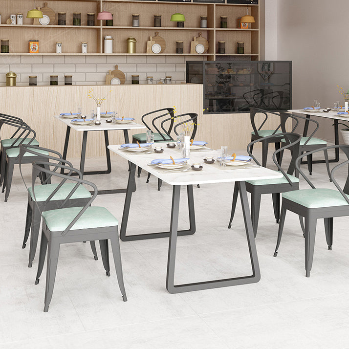 Marble Sled Base Dining Collection Industrial Style Dining Table for Home Clearhalo ' dining_table' 'Dining Tables & Seating' 'Dining Tables' 'furn' 'furn_dining_table' 'Furniture' 'furniture_dining_table' 'Kitchen & Dining Furniture' 'kitchen&dining_furn' 'kitchen' 'kitchen_dining_table' 4558732