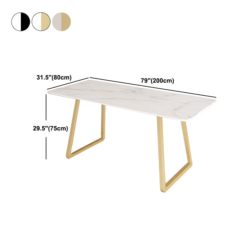 Marble Sled Base Dining Collection Industrial Style Dining Table for Home Clearhalo ' dining_table' 'Dining Tables & Seating' 'Dining Tables' 'furn' 'furn_dining_table' 'Furniture' 'furniture_dining_table' 'Kitchen & Dining Furniture' 'kitchen&dining_furn' 'kitchen' 'kitchen_dining_table' 4558737