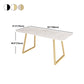 Marble Sled Base Dining Collection Industrial Style Dining Table for Home Clearhalo ' dining_table' 'Dining Tables & Seating' 'Dining Tables' 'furn' 'furn_dining_table' 'Furniture' 'furniture_dining_table' 'Kitchen & Dining Furniture' 'kitchen&dining_furn' 'kitchen' 'kitchen_dining_table' 4558740
