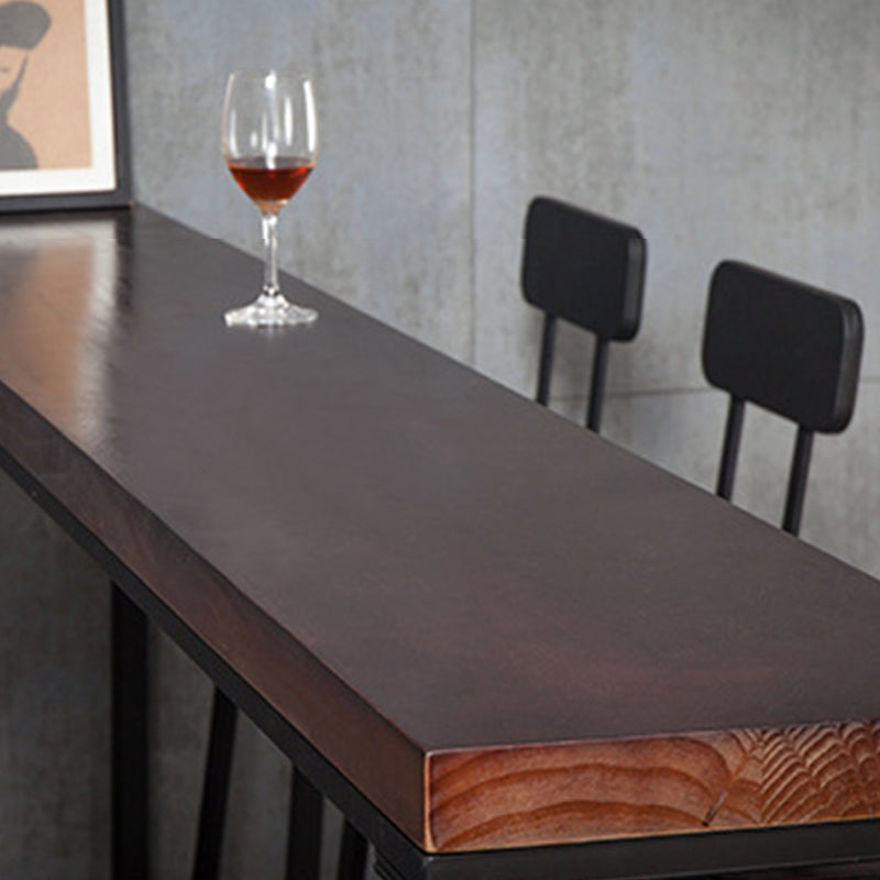 Brown Modern Style Bar Table in Metal and Wood Indoor Counter Table Clearhalo 'Bar Furniture' 'Bar Tables' 'bar_tables' 'furn' 'furn_bar_tables' 'Furniture' 'furniture_bar_tables' 'Kitchen & Dining Furniture' 4570125