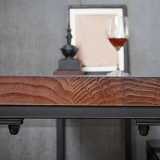 Brown Modern Style Bar Table in Metal and Wood Indoor Counter Table Clearhalo 'Bar Furniture' 'Bar Tables' 'bar_tables' 'furn' 'furn_bar_tables' 'Furniture' 'furniture_bar_tables' 'Kitchen & Dining Furniture' 4570127