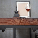 Brown Modern Style Bar Table in Metal and Wood Indoor Counter Table Clearhalo 'Bar Furniture' 'Bar Tables' 'bar_tables' 'furn' 'furn_bar_tables' 'Furniture' 'furniture_bar_tables' 'Kitchen & Dining Furniture' 4570127