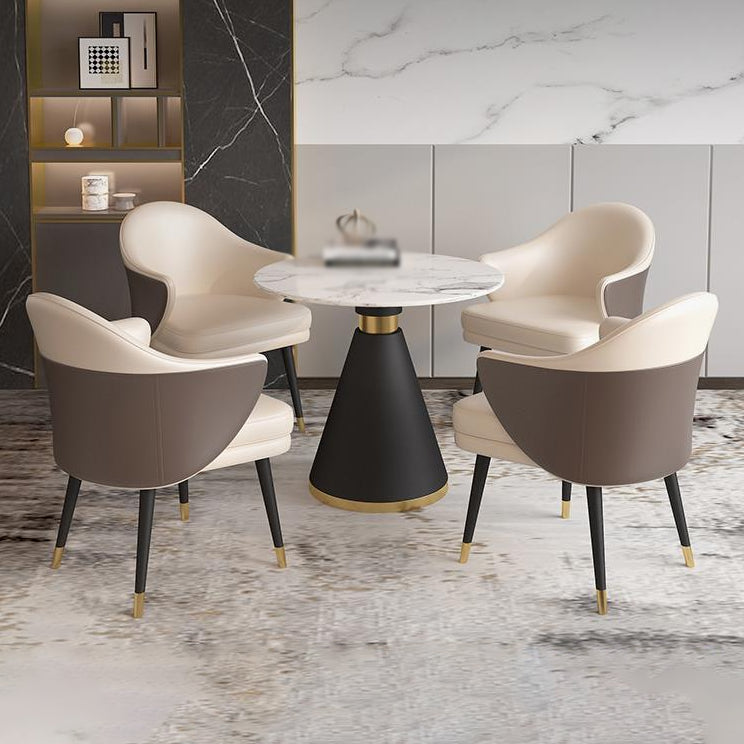 Contemporary 1/2/5 Pieces Dining Set Round Dining Room Table Set for Home Clearhalo 'Dining Room Sets' 'Dining Tables & Seating' 'dining_room_set' 'furn' 'furn_dining_room_set' 'Furniture' 'furniture_dining_room_set' 'Kitchen & Dining Furniture' 'kitchen&dining_furn' 'kitchen' 4570141
