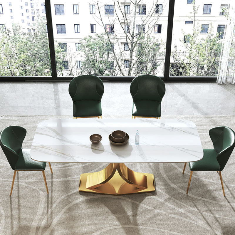 Modern 1/4/5/6/7 Pieces Dining Table Set Sintered Stone Dinette Set for Home Use 5 Pieces: Table, 4 Chairs Clearhalo 'Dining Room Sets' 'Dining Tables & Seating' 'dining_room_set' 'furn' 'furn_dining_room_set' 'Furniture' 'furniture_dining_room_set' 'Kitchen & Dining Furniture' 'kitchen&dining_furn' 'kitchen' 4570160