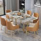 1/2/5/7 Pieces Luxury Dining Set Sintered Stone Dining Table with Leather Chairs 7 Pieces: Table, 6 Chairs Clearhalo 'Dining Room Sets' 'Dining Tables & Seating' 'dining_room_set' 'furn' 'furn_dining_room_set' 'Furniture' 'furniture_dining_room_set' 'Kitchen & Dining Furniture' 'kitchen&dining_furn' 'kitchen' 4570181