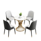 Glam Style 1/3/4/5 Pieces Dining Set Round Sintered Stone Dining Table Set 5 Pieces: White Table, 4 White Chairs Clearhalo 'Dining Room Sets' 'Dining Tables & Seating' 'dining_room_set' 'furn' 'furn_dining_room_set' 'Furniture' 'furniture_dining_room_set' 'Kitchen & Dining Furniture' 'kitchen&dining_furn' 'kitchen' 4570200