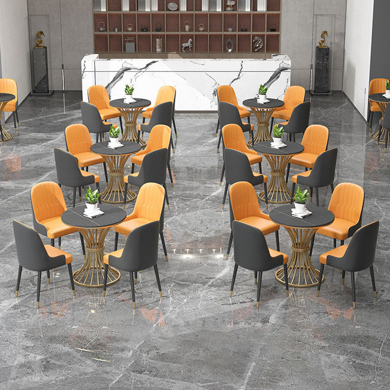 Glam Style 1/3/4/5 Pieces Dining Set Round Sintered Stone Dining Table Set Clearhalo 'Dining Room Sets' 'Dining Tables & Seating' 'dining_room_set' 'furn' 'furn_dining_room_set' 'Furniture' 'furniture_dining_room_set' 'Kitchen & Dining Furniture' 'kitchen&dining_furn' 'kitchen' 4570208