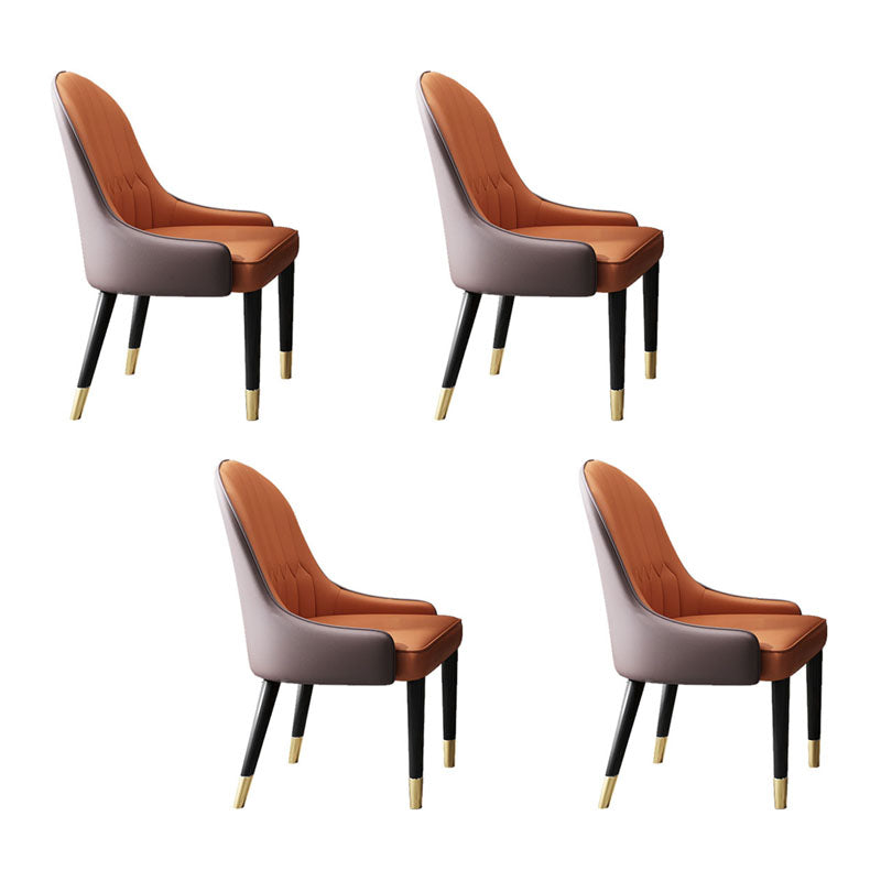 Glam 1/4/5/7 Pieces Table and Chair Set Sintered Stone Dining Table and Chairs 4 Orange Chairs Clearhalo 'Dining Room Sets' 'Dining Tables & Seating' 'dining_room_set' 'furn' 'furn_dining_room_set' 'Furniture' 'furniture_dining_room_set' 'Kitchen & Dining Furniture' 'kitchen&dining_furn' 'kitchen' 4570214