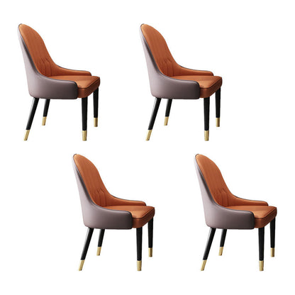 Glam 1/4/5/7 Pieces Table and Chair Set Sintered Stone Dining Table and Chairs 4 Orange Chairs Clearhalo 'Dining Room Sets' 'Dining Tables & Seating' 'dining_room_set' 'furn' 'furn_dining_room_set' 'Furniture' 'furniture_dining_room_set' 'Kitchen & Dining Furniture' 'kitchen&dining_furn' 'kitchen' 4570214