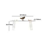 Modern 1/2/5/6 Pieces Acrylic Dining Table Set with White Sintered Stone Top Dinette Set Clearhalo 'Dining Room Sets' 'Dining Tables & Seating' 'dining_room_set' 'furn' 'furn_dining_room_set' 'Furniture' 'furniture_dining_room_set' 'Kitchen & Dining Furniture' 'kitchen&dining_furn' 'kitchen' 4570238