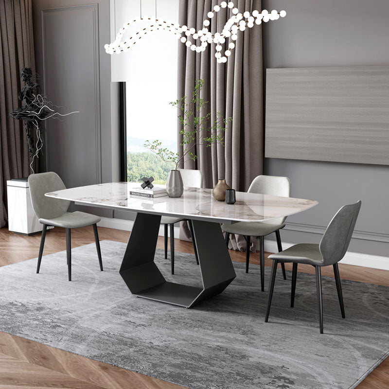 Minimalist 1/4/5/7 Pieces Rectangular Dining Table Set Sintered Stone Furniture for Home Clearhalo 'Dining Room Sets' 'Dining Tables & Seating' 'dining_room_set' 'furn' 'furn_dining_room_set' 'Furniture' 'furniture_dining_room_set' 'Kitchen & Dining Furniture' 'kitchen&dining_furn' 'kitchen' 4570246