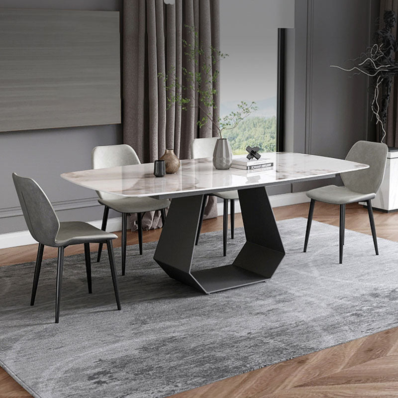 Minimalist 1/4/5/7 Pieces Rectangular Dining Table Set Sintered Stone Furniture for Home Clearhalo 'Dining Room Sets' 'Dining Tables & Seating' 'dining_room_set' 'furn' 'furn_dining_room_set' 'Furniture' 'furniture_dining_room_set' 'Kitchen & Dining Furniture' 'kitchen&dining_furn' 'kitchen' 4570247