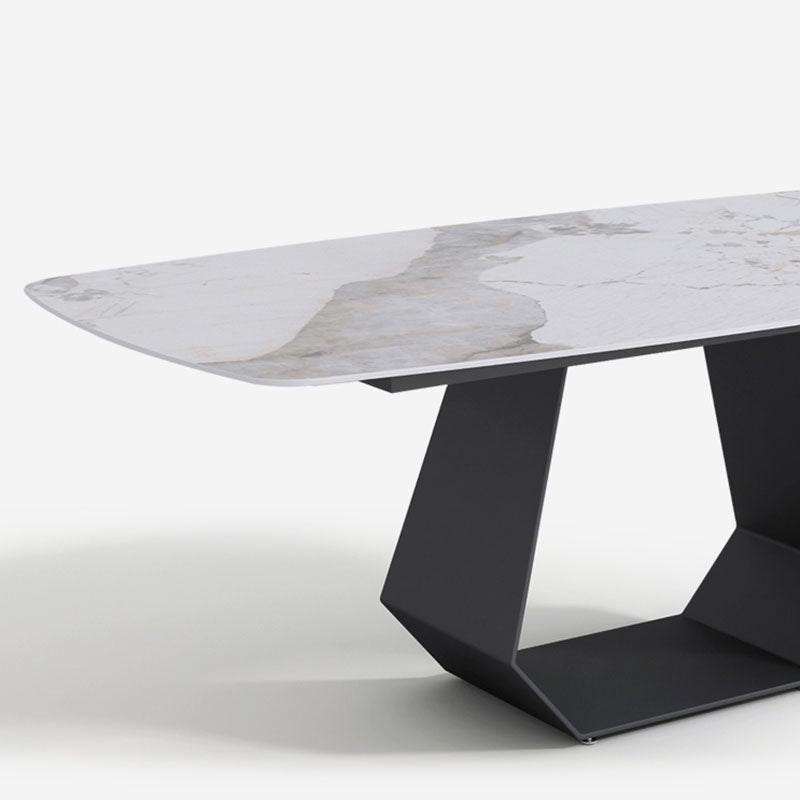 Minimalist 1/4/5/7 Pieces Rectangular Dining Table Set Sintered Stone Furniture for Home Clearhalo 'Dining Room Sets' 'Dining Tables & Seating' 'dining_room_set' 'furn' 'furn_dining_room_set' 'Furniture' 'furniture_dining_room_set' 'Kitchen & Dining Furniture' 'kitchen&dining_furn' 'kitchen' 4570253