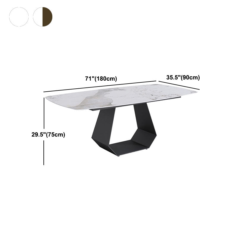Minimalist 1/4/5/7 Pieces Rectangular Dining Table Set Sintered Stone Furniture for Home Clearhalo 'Dining Room Sets' 'Dining Tables & Seating' 'dining_room_set' 'furn' 'furn_dining_room_set' 'Furniture' 'furniture_dining_room_set' 'Kitchen & Dining Furniture' 'kitchen&dining_furn' 'kitchen' 4570257