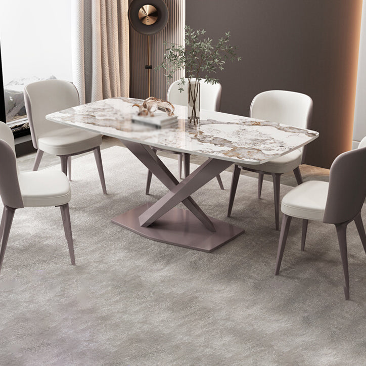 Modern 1/2/5/6/7 Pieces Indoor Kitchen Dining Set Sintered Stone Table and Chair Set 6 Pieces: Table, 5 Chairs Clearhalo 'Dining Room Sets' 'Dining Tables & Seating' 'dining_room_set' 'furn' 'furn_dining_room_set' 'Furniture' 'furniture_dining_room_set' 'Kitchen & Dining Furniture' 'kitchen&dining_furn' 'kitchen' 4570259