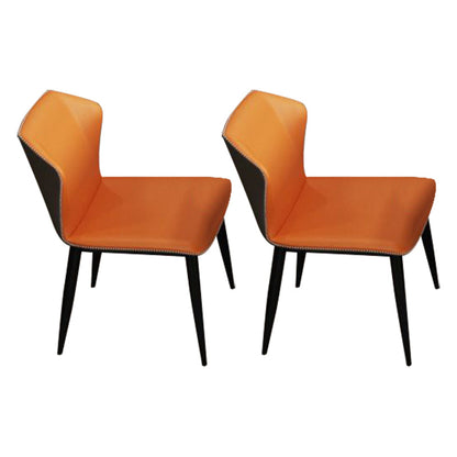 Modern 1/2/5/6/7 Pieces Indoor Kitchen Dining Set Sintered Stone Table and Chair Set 2 Orange Chairs Clearhalo 'Dining Room Sets' 'Dining Tables & Seating' 'dining_room_set' 'furn' 'furn_dining_room_set' 'Furniture' 'furniture_dining_room_set' 'Kitchen & Dining Furniture' 'kitchen&dining_furn' 'kitchen' 4570265