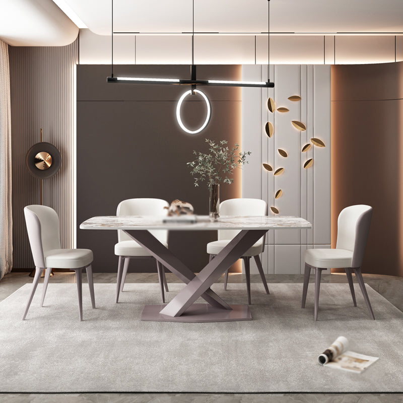 Modern 1/2/5/6/7 Pieces Indoor Kitchen Dining Set Sintered Stone Table and Chair Set 5 Pieces: Table, 4 Chairs Clearhalo 'Dining Room Sets' 'Dining Tables & Seating' 'dining_room_set' 'furn' 'furn_dining_room_set' 'Furniture' 'furniture_dining_room_set' 'Kitchen & Dining Furniture' 'kitchen&dining_furn' 'kitchen' 4570266