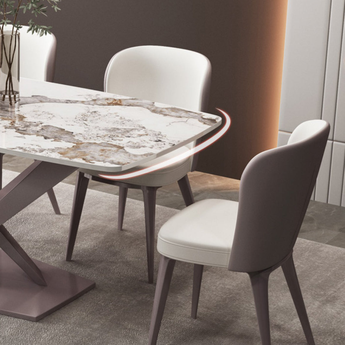 Modern 1/2/5/6/7 Pieces Indoor Kitchen Dining Set Sintered Stone Table and Chair Set Clearhalo 'Dining Room Sets' 'Dining Tables & Seating' 'dining_room_set' 'furn' 'furn_dining_room_set' 'Furniture' 'furniture_dining_room_set' 'Kitchen & Dining Furniture' 'kitchen&dining_furn' 'kitchen' 4570269